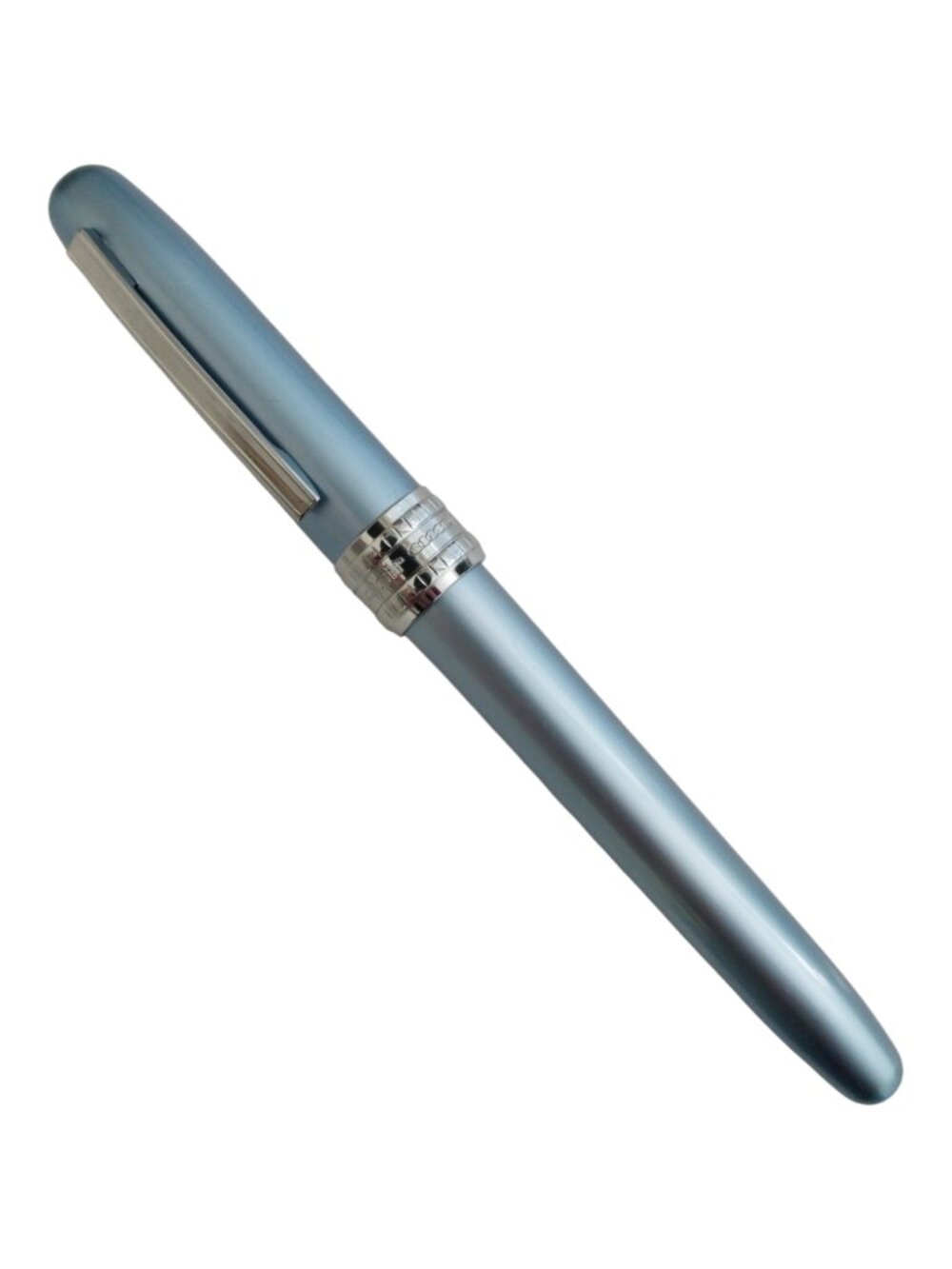 Platinum Plaisir Blue Aluminum Fountain Pen 02 Extra Fine Steel Nib Gently Used